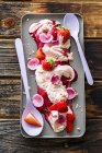 Fraise Eton Mess avec sorbet aux fraises — Photo de stock