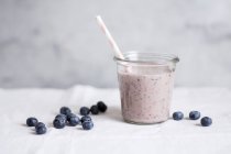 Blueberry shake with fresh berries — Stock Photo