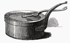 Illustration of one old casserole with lid — Stock Photo