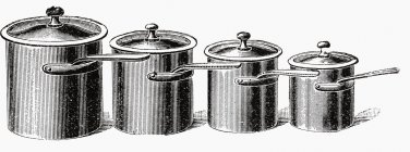Illustration de quatre pots de tailles différentes — Photo de stock