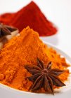 Curry paprika and star anise — Stock Photo