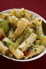 Rigatoni pasta with herbs and chili — Stock Photo