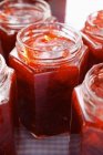 Strawberry jam in jars — Stock Photo