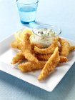 Breaded strips of fish — Stock Photo