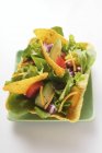 Mexican salad with taco chips — Stock Photo