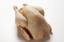 Closeup view of one Poularde body on white surface — Stock Photo