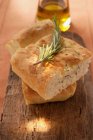 Focaccia bread pieces with rosemary — Stock Photo