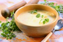 Creamed potato soup — Stock Photo