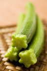 Three fresh courgettes — Stock Photo