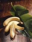 Plátanos frescos sobre hoja de plátano - foto de stock