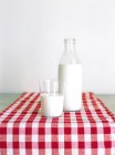 Glass and bottle of milk — Stock Photo