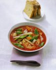 Tomato soup with mixed vegetables — Stock Photo