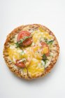 Mini pizza with tomato and cheese — Stock Photo