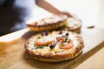 Tre diverse mini-pizze — Foto stock
