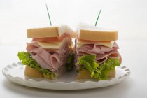 Ham, cheese and tomato sandwich — Stock Photo