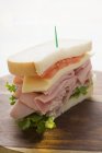 Sandwich de jamón, queso y tomate - foto de stock