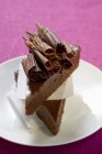 Peças de bolo de chocolate — Fotografia de Stock