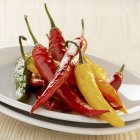 Ripe colorful chilli peppers — Stock Photo