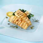 Grilled salmon with rosemary — Stock Photo