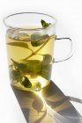 Verre de thé à la menthe poivrée — Photo de stock