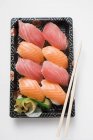 Tray of nigiri sushi — Stock Photo