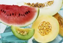 Geschnittene Melone und Wassermelone — Stockfoto
