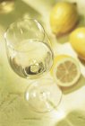 White wine and lemons — Stock Photo