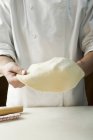 Chef Shaping pizza — Stock Photo