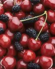 Ripe cherries and mulberries — Stock Photo