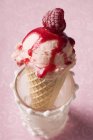 Ice cream with raspberry — Stock Photo