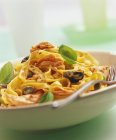 Feliatelle pasta with tuna — стоковое фото