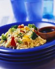 Rice with peppers and broccoli — Stock Photo