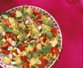 Mixed salad with potatoes and sweetcorn — Stock Photo
