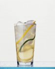 Metaxa and lemonade cocktail in glass — Stock Photo