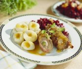 Beef roulades with dumplings — Stock Photo