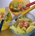 Eisbergsalat mit Shrimps-Salat — Stockfoto