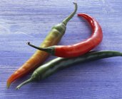 Different coloured chillies — Stock Photo