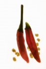 Fresh chili peppers with seeds — Stock Photo