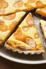 Sliced apricot baked tart — Stock Photo