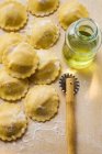 Homemade ravioli pasta — Stock Photo