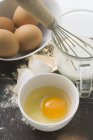 Eggs, milk and flour — Stock Photo