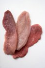 Carne di maiale cruda con tacchino e vitello — Foto stock