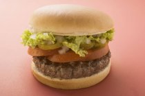 Hamburger mit Tomate und Salat — Stockfoto