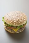 Cheeseburger with and lettuce — Stock Photo