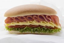 Sub sandwich on sandwich wrap — Stock Photo