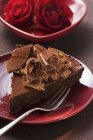 Morceau de gâteau au chocolat — Photo de stock