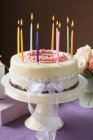 Birthday cake with candles — Stock Photo
