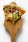 Piece of pizza with cheese — Stock Photo