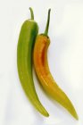 Green chili peppers — Stock Photo