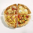 Четыре разные пиццы — стоковое фото